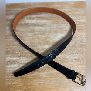 Trafalgar men’s cortina‎ black leather belt with gold buckle size 38